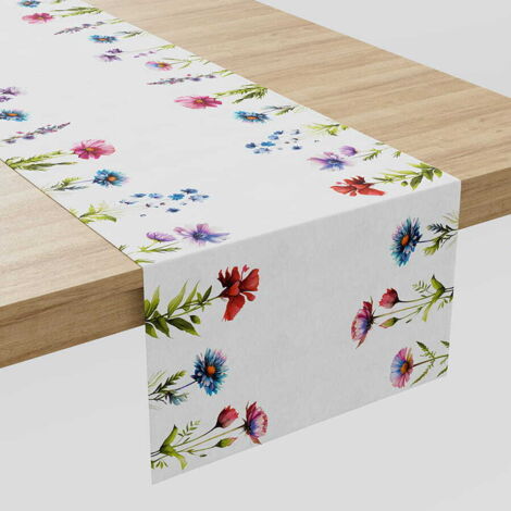 Camino de mesa navideño 38x160 Flores silvestres Primavera (1/3)