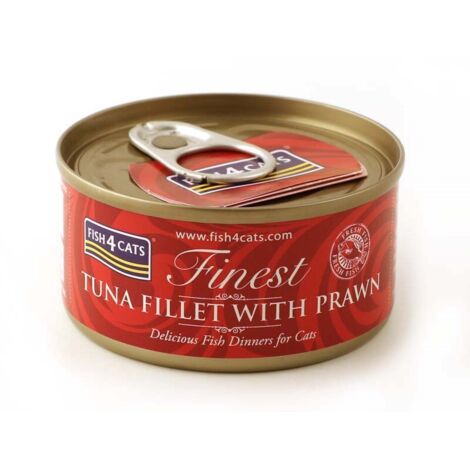 FISH4CATS Filete de at煤n con camarones - comida h煤meda para gatos - 12x70g (1/2)