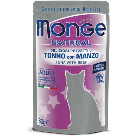 Trozos de atún Monge Cat con carne de res 80 g