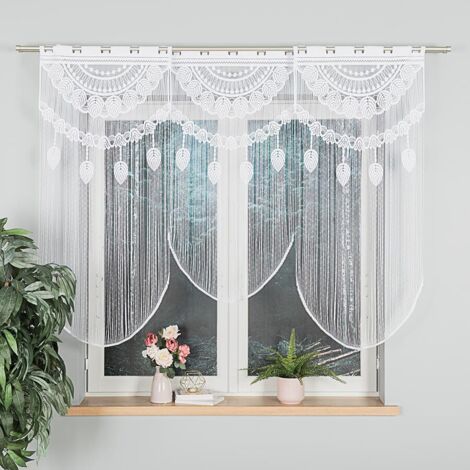 RANI - Macramé jacquard confeccionado - 60x140 cm - blanco (1/5)