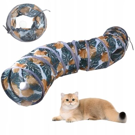 Túnel para gatos largo y plegable con bola, 125 cm (1/5)