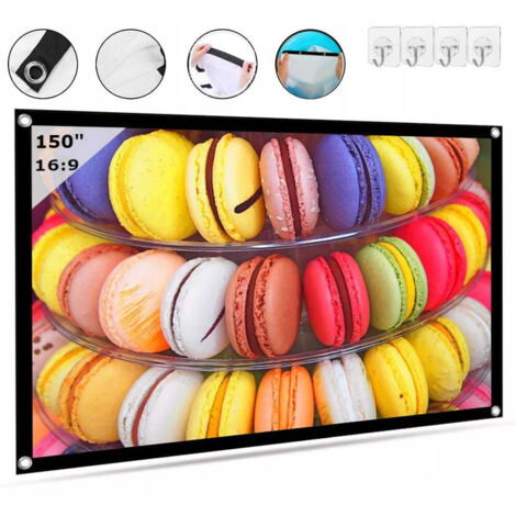 Pantalla de proyección portátil plegable para proyector, formato 16:9, 332x187, Zenwire, 150 pulgadas. (1/5)