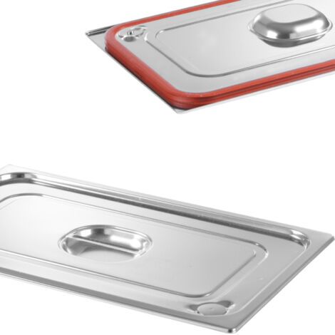 Tapa para contenedor GN Profi Line con junta de silicona GN1/1 530x325mm acero inoxidable - Hendi 802601 (1/4)