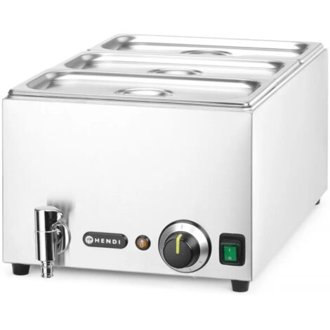 Calentador de alimentos baño maría con grifo 3x GN 1/3 100 mm con tapas 1000 W