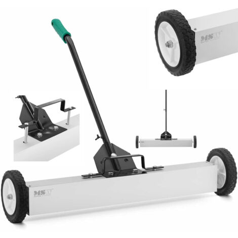 Escoba barredora magnética para recoger limas de uñas con ruedas, 75 cm de ancho
