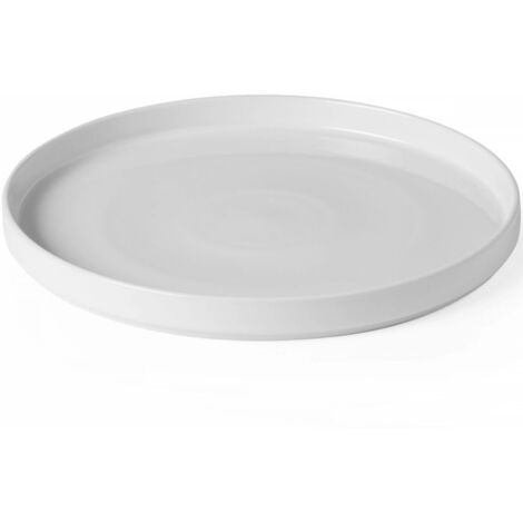 Plato OSLO con borde alto, blanco, 280 x 28 mm - juego de 6