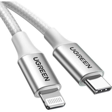 Cable USB-C - Lightning MFi para iPhone, 1 m - Plateado (1/5)