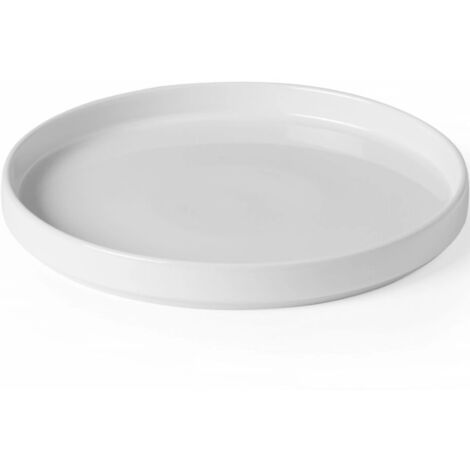 Plato OSLO con borde alto, blanco, 240 x 26 mm - juego de 6