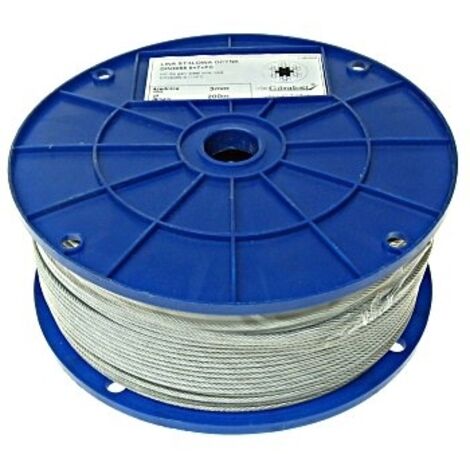Cuerda De Alambre De 20 M En PVC, 3/6 Mm, Transparente, Acero Galvanizado