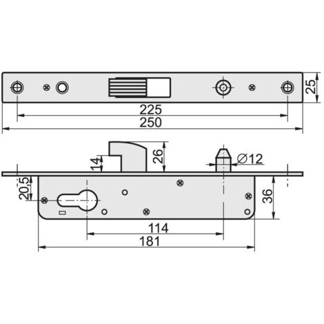 CERRADURA DE EMBUTIR CON GANCHO H-40 - MP ZW H-40 (1/2)