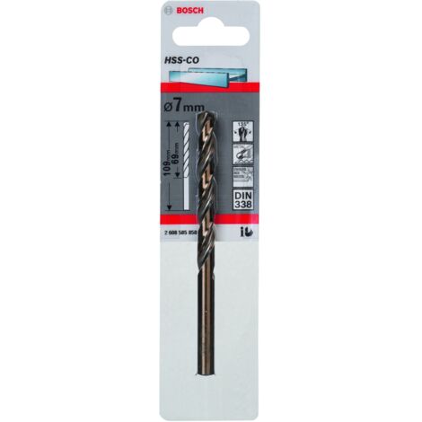 Broca helicoidal Bosch HSS-Co 7 mm bronce 109 mm