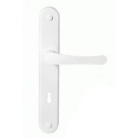 Manija de puerta pintada de blanco de 72 mm con llave - MP KL D7K BI