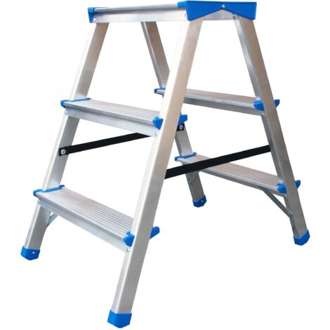 ESCALERA, TABURETE PLEGABLE DE ALUMINIO 67CM 2 PELDAÑOS + PLATAFORMA - BR-00-7002