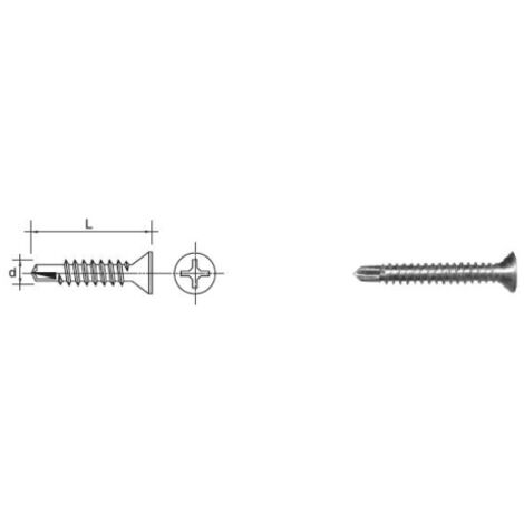TORNILLO AUTOPERFORANTE CABEZA AVELLANADA CSK D7504O 4,225MM - 10 STO - 519 4,225 (1/2)