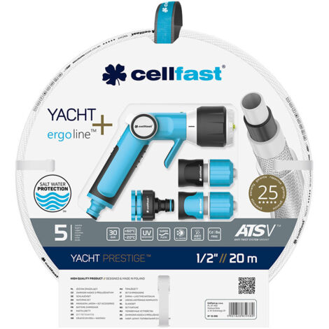 Set manguera yacht de 12,5 mm x 20 m con conectores y pistola cellfast (1/5)