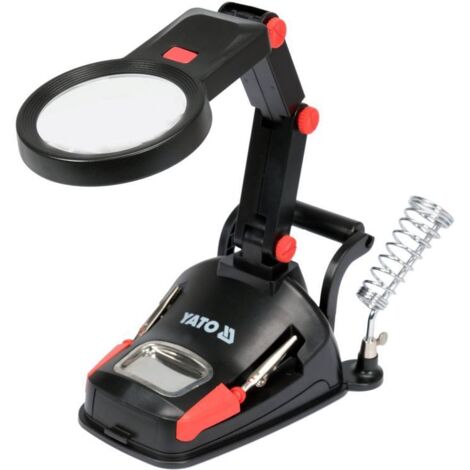 Mango de tercera mano con doble lupa e iluminación LED - YT-73861 (1/5)