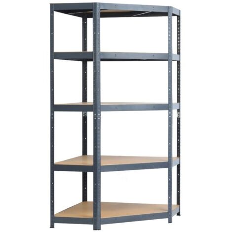 Estantería metálica de esquina 180x90x90x40, galvanizada - TG-REG 5456 (1/3)