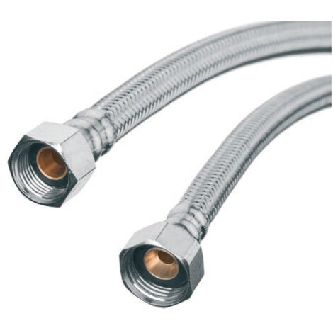 Manguera trenzada de acero flexible 1/2"x1/2", longitud 60 cm (1/2)