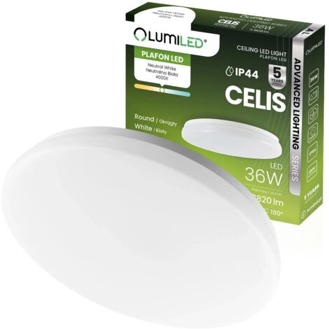 Lámpara de techo LED 36W 4000K 3820lm 106 lm/W Redonda IP44 Anillo Blanco (1/5)