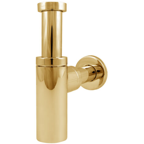 Sifón para lavabo de botella de latón dorado de 5/4" (1/2)