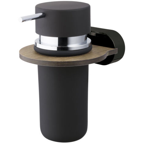 Dispensador de jabón líquido Bergen, negro/madera (1/2)