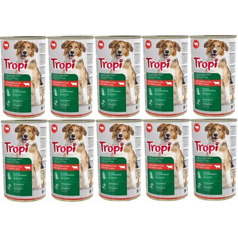 Comida húmeda para perros TROPI con carne de res en salsa 415 g x 10 uds. CARNE DE RES para perros (1/2)
