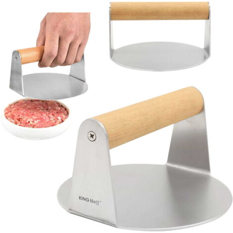 Prensa de hamburguesas KINGHOFF KH-1878 acero inoxidable 14cm (1/5)