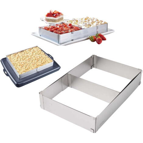Molde para pasteles ajustable 34-52x27-18.5x5cm Molde para pasteles Borde de confitería KINGHOFF KH-1907 (1/5)