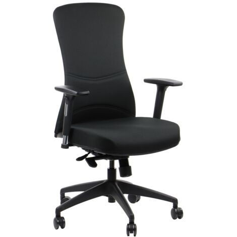 Silla giratoria con asiento extensible KENTON BLACK (1/5)
