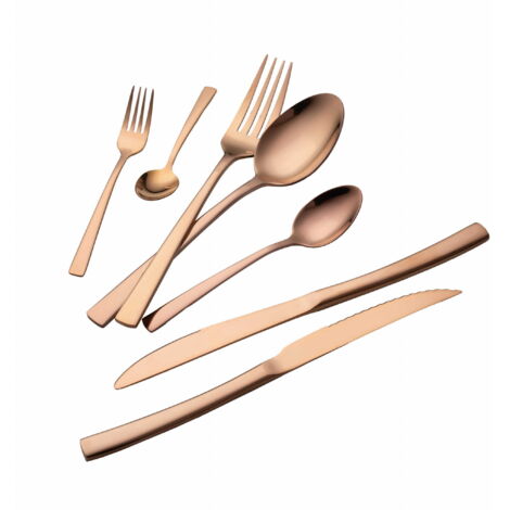 BERLINGER HAUS Rose Gold BH-3087 Juego de cubiertos de 42 piezas para 6 personas, oro rosa brillante