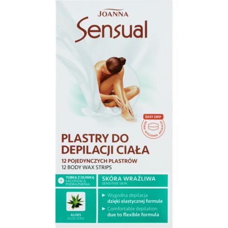 Parches Depilatorios Corporales Sensuales Joanna 12 Piezas y un Tubo de Aceite Calmante 10 Ml (1/2)