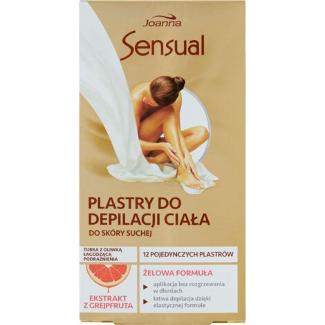 Joanna Sensual - Bandas depilatorias para piel seca, 12 piezas + aceite de oliva (1/2)