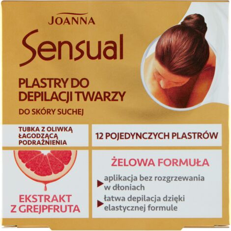 Joanna Sensual - Bandas depilatorias faciales para piel seca (12 unidades)