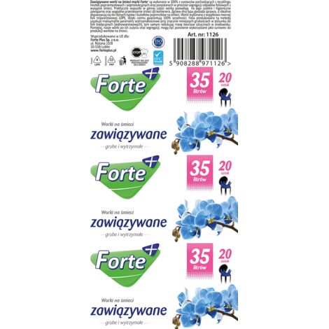 FORTE+ Bolsas de basura atadas 35L 20 uds. (1/3)