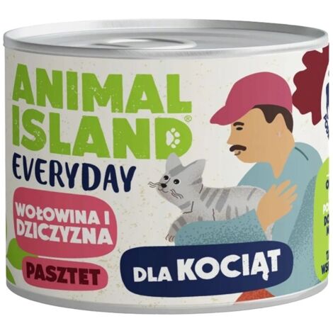 ANIMAL ISLAND Carne de res/venado para gatitos 12x185g