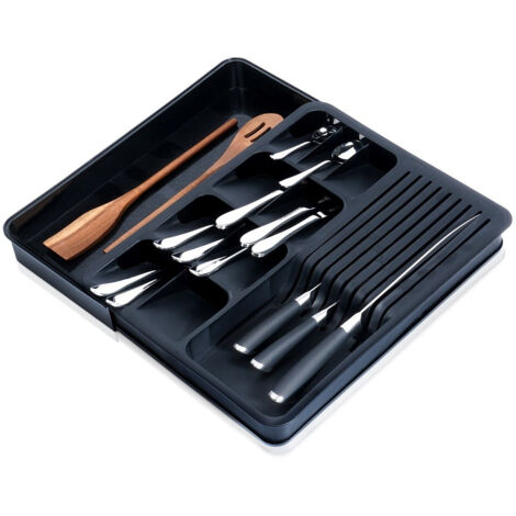 Inserto ajustable para cubiertos, utensilios, cuchillos, organizador extensible con cajón