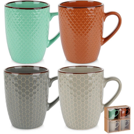 Juego de 4 tazas de colores para café, té y hierbas. Taza de regalo. (1/5)
