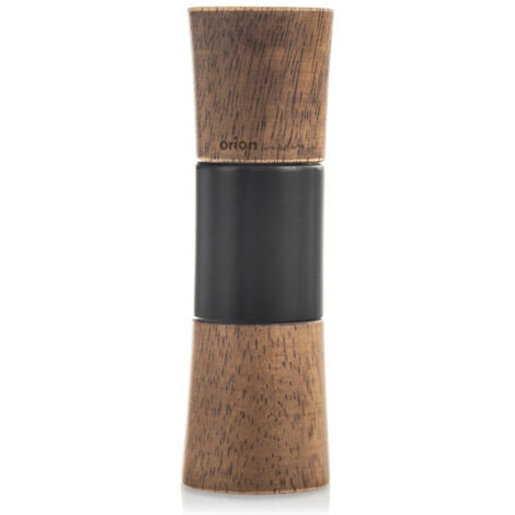 Molinillo de madera marrón y negro para moler especias, pimienta y sal, 15,5 cm (1/5)
