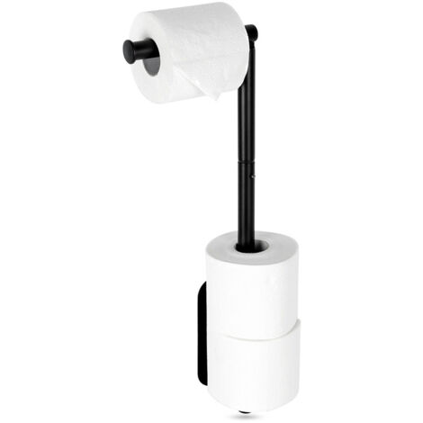 Portarrollos de papel higiénico para colgar en la pared, color negro (1/5)