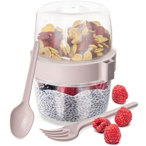 Fiambrera para yogur, muesli, fruta, ensalada + cubiertos 370 ml (1/5)