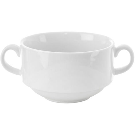 Cuenco para caldo blanco Cuenco para sopa o gulash con asas 290 ml (1/4)