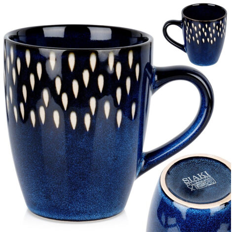 Taza azul marino para bebidas frías y calientes para café, té, hierbas y bebidas. (1/5)