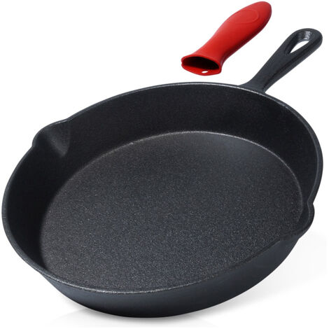 Sartén de hierro fundido para parrilla de inducción de gas, chimenea para horno, placa de 25 cm