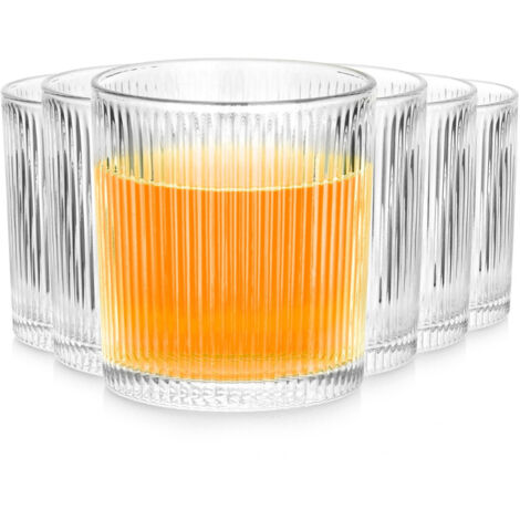 6 vasos acanalados para bebidas, agua y refrescos, juego de 310 ml (1/5)