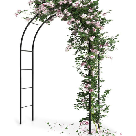 Arco de pérgola de jardín de metal para rosas, flores, hiedra, trepadoras y plantas.