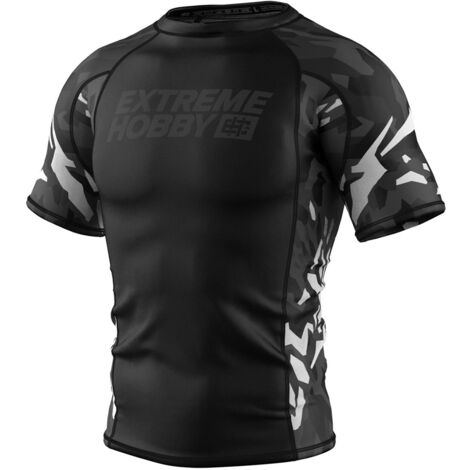 Camiseta de manga corta Extreme Hobby Rashguard Black Panther negra y blanca L (1/4)