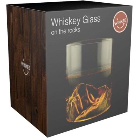 Vaso de whisky con hielo en las montañas, regalo original (1/3)