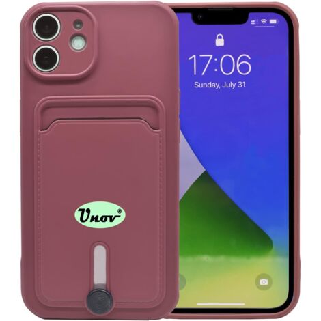 FUNDA DE SILICONA APPLE IPHONE 12 6.1"" FUNDA BURDEOS + RANURA PARA TARJETAS (1/5)