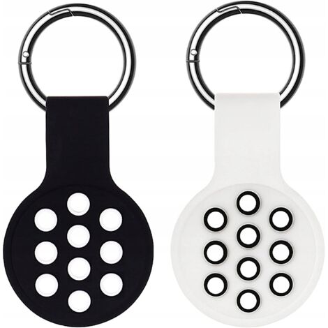 Etiqueta protectora AirTags de goma suave negra x2 (1/5)