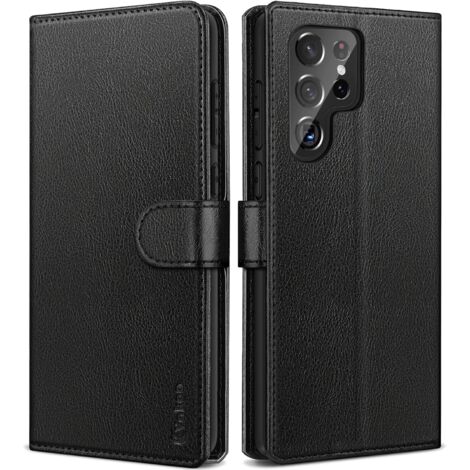 FUNDA PARA SAMSUNG GALAXY S22 ULTRA 5G NEGRA CERRADA CON SOLAPA (1/5)